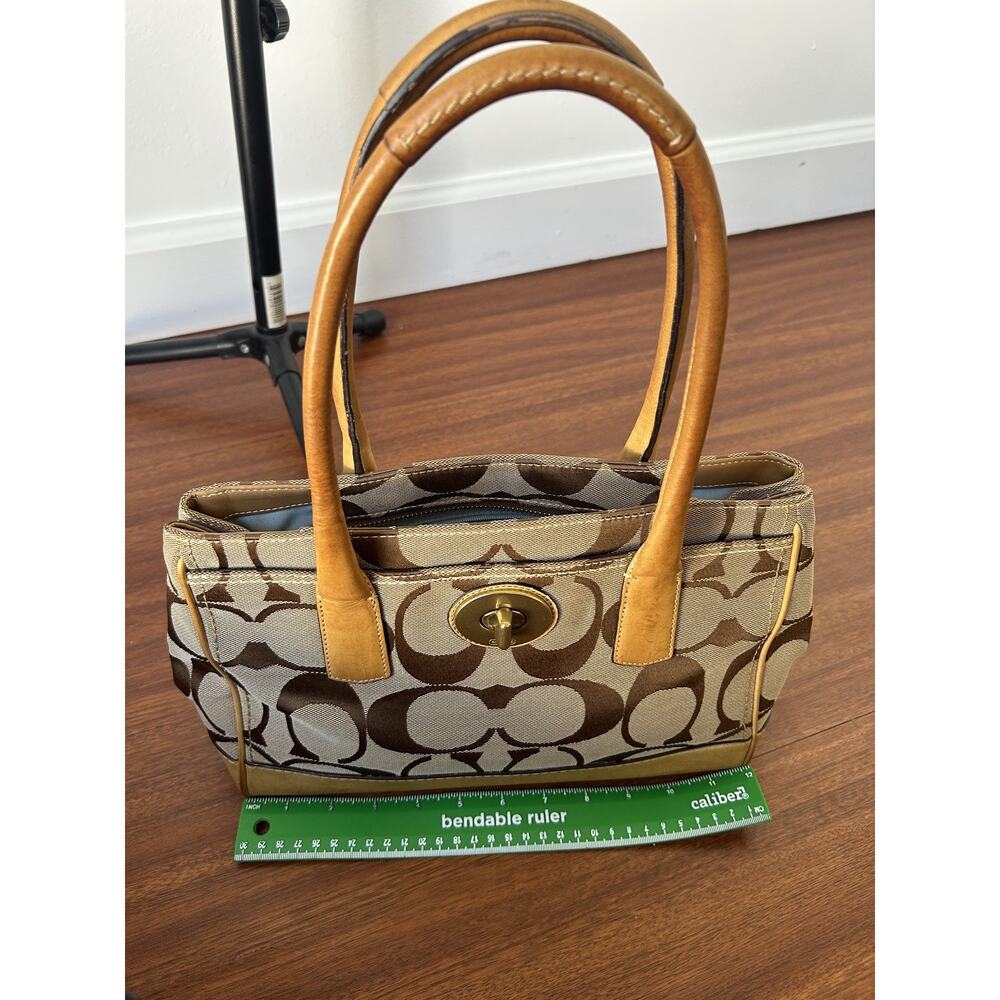 Y2K COACH Medium Madeline Satchel 12463 Shoulder Handbag Shoulder Brown Monogram - Picture 5 of 16